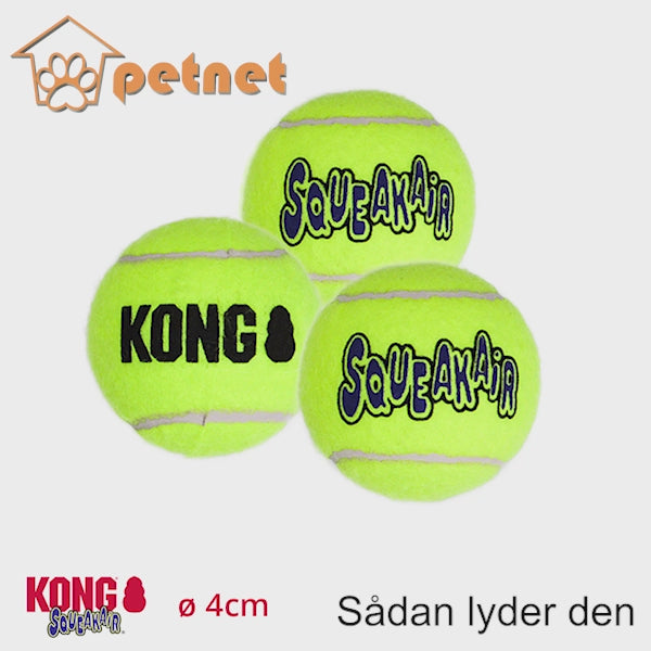 KONG Airdog Squeaker tennisbold 3 pak - XS 4cm